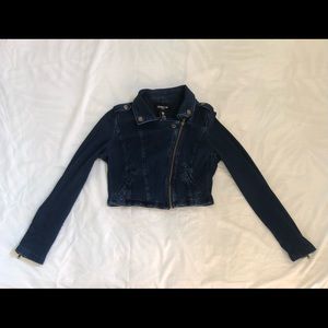 Asymmetrical Cropped Jean Jacket